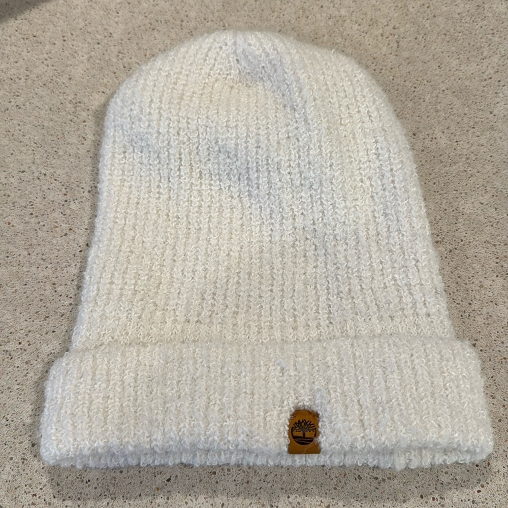 Timberland White Knit Beanie